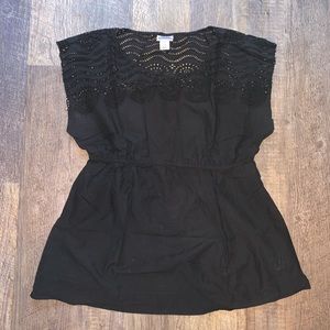 Peplum Eyelet Maternity Top